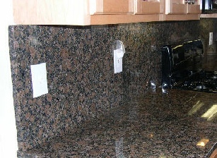 full height granite backsplash