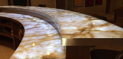 Backlit translucent countertop